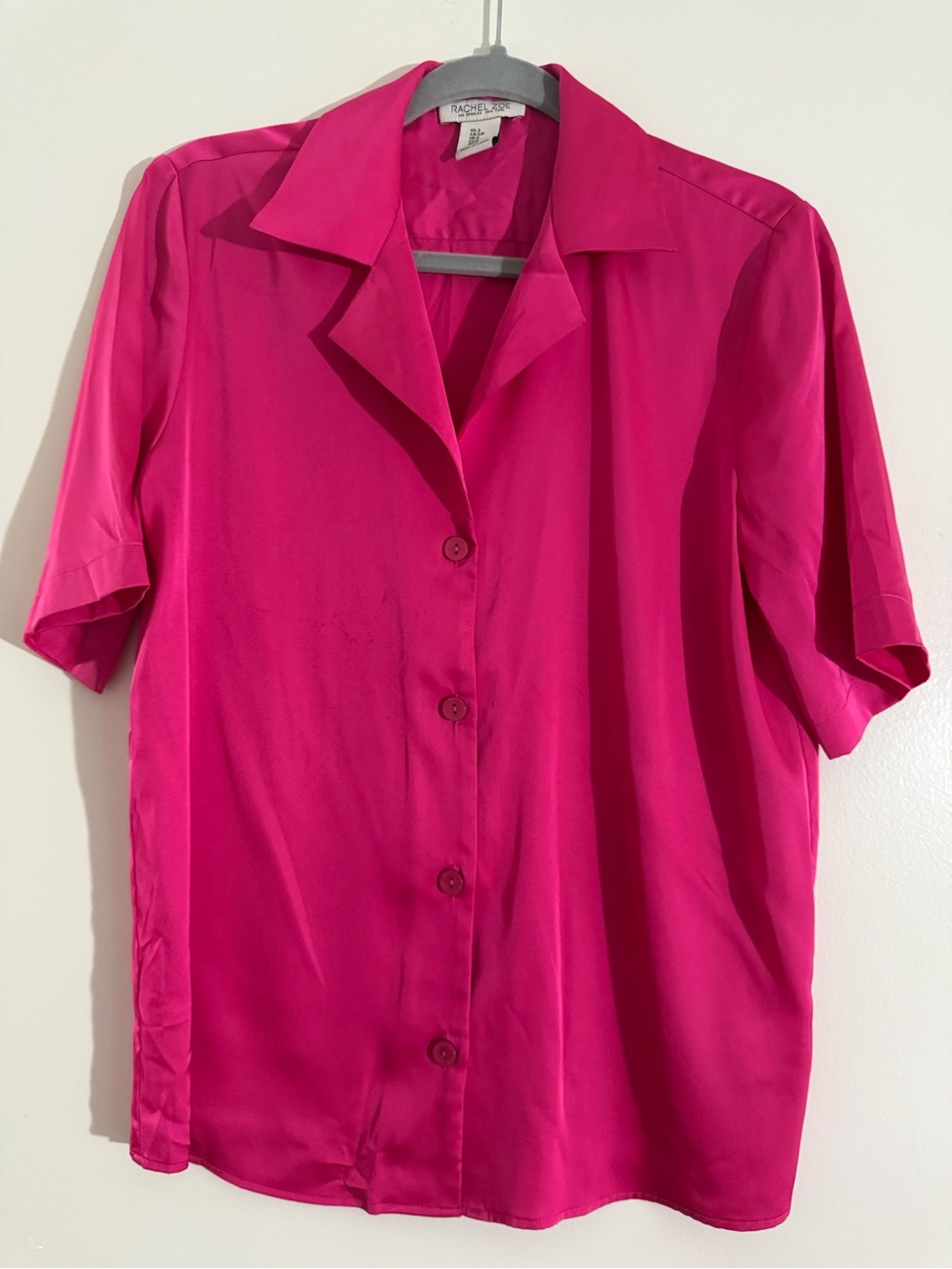 RACHEL Rachel Roy Fuchsia Short-Sleeve Button Down Shirt